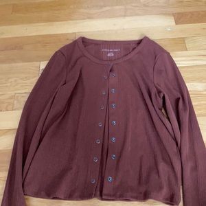 Brown American eagle cardigan or top